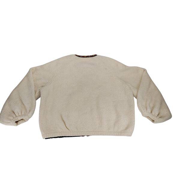 Free People Oversized Boho Boucle Bell Two Faced Embroidered Blue Red Jacket S - Picture 5 of 15